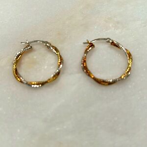 NWOT Earrings Gold/Silver Braided Metal
